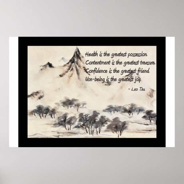 Lao Tzu Health Quote Poster (Framsidan)