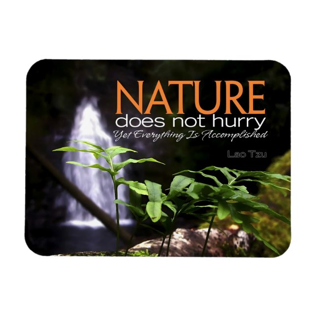 Lao Tzu Inspirational Quote "Nature" Flexible Magnet (Horisontell)