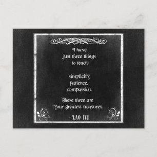 Lao Tzu-inspirationsoffert på en ritbordsdesign Vykort