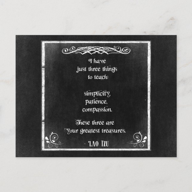 Lao Tzu-inspirationsoffert på en ritbordsdesign Vykort (Framsida)