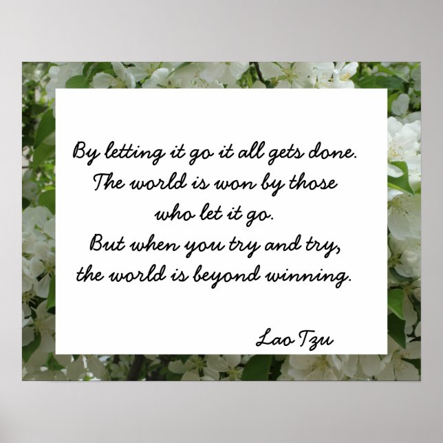 Lao Tzu Letting Go Quote inspirational Poster (Framsidan)