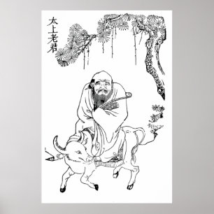 Lao Tzu Ming dynasty chinese-målning Poster
