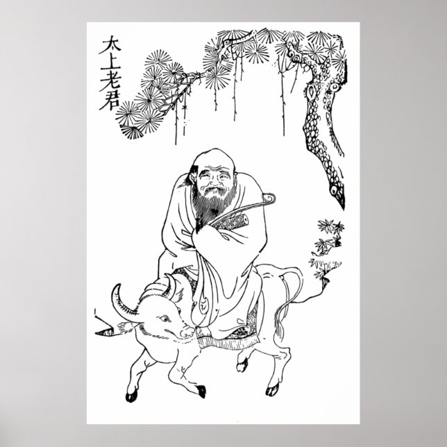 Lao Tzu Ming dynasty chinese-målning Poster (Framsidan)