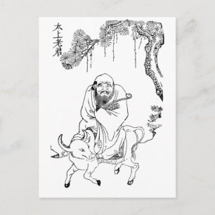 Lao Tzu Ming dynasty chinese-målning Vykort