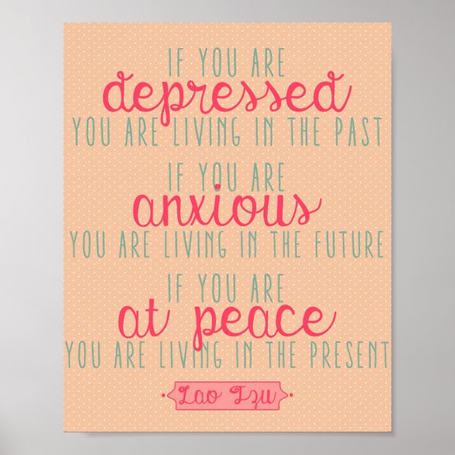 Lao Tzu Motivational Quote Print - 8 x 10 tum Poster (Framsidan)