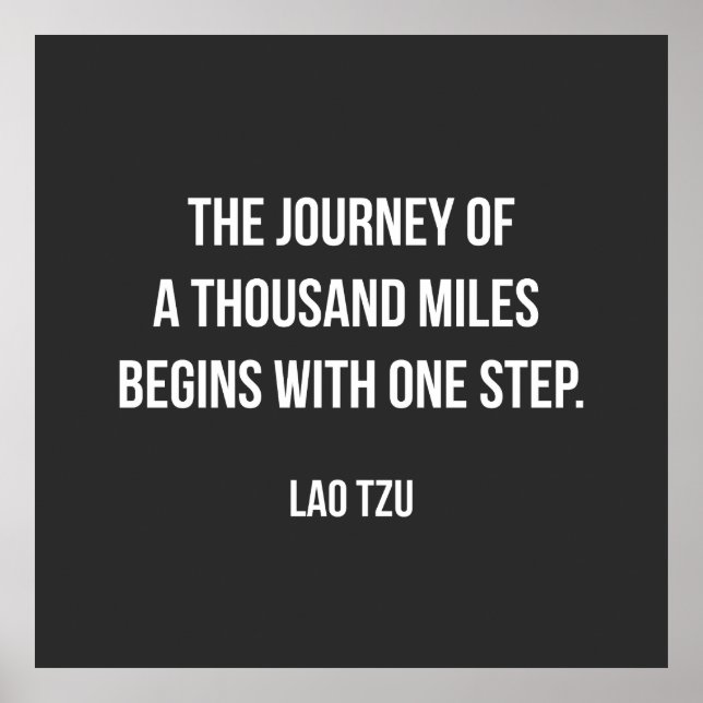 Lao Tzu motivationscitat. Poster (Framsidan)