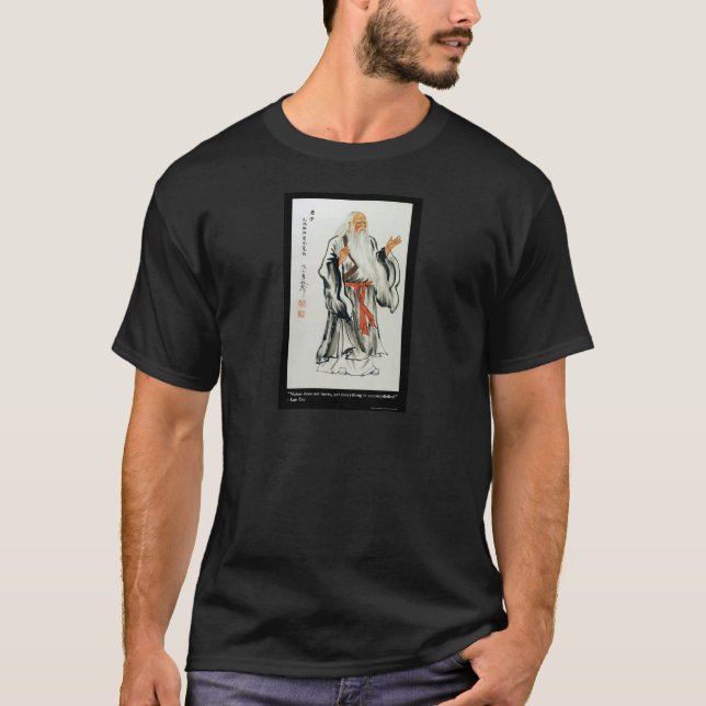 Lao Tzu-naturen skadar aldrig offerter och citatte T-shirt (Framsida)