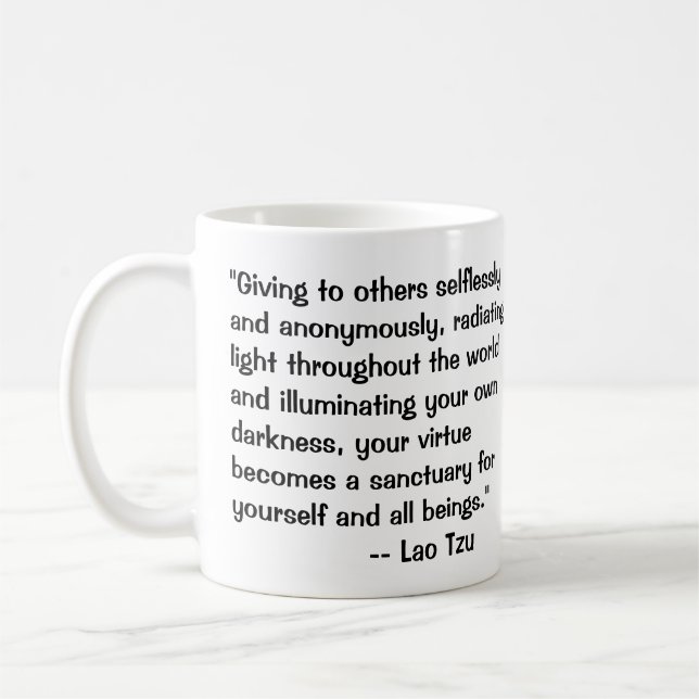 Lao Tzu om Mörkrets citat Kaffemugg (Vänster)