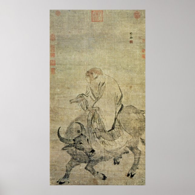Lao-tzu rider sin ox, kinesiska, Ming Dynasty Poster (Framsidan)