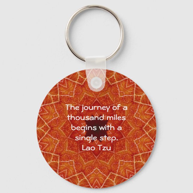 Lao Tzu Wisdom Motivational Quotation som säger Nyckelring (Framsida)