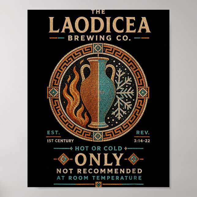 Laodicea Forntida Kristna Kyrka Kaffe Bibel Poster (Framsidan)
