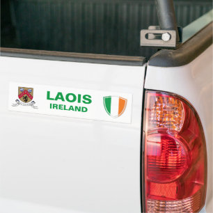 Laois Ireland Vapensköld och Irish Flagga Bumper Bildekal