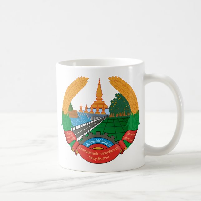 laos emblem kaffemugg (Höger)
