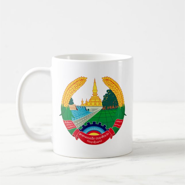 Laos Emblem Kaffemugg (Vänster)