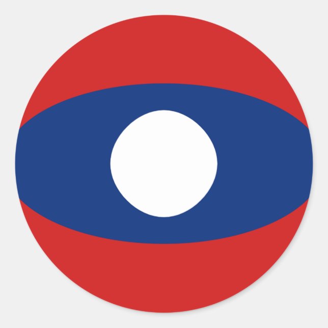 Laos Fisheye Flag Klistermärke (Framsida)