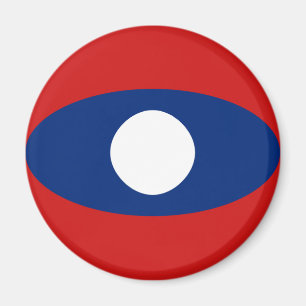 Laos Fisheye Flagga Magnet