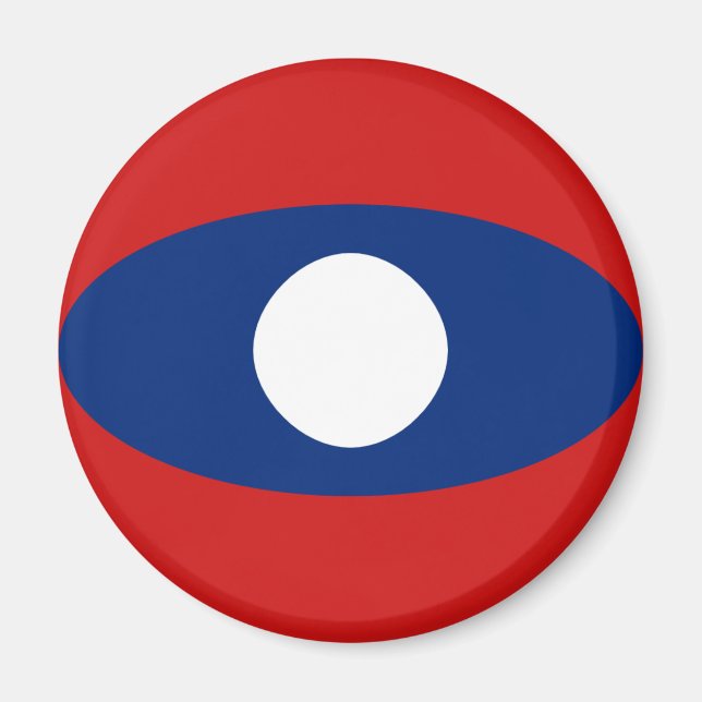 Laos Fisheye Flagga Magnet (Framsidan)
