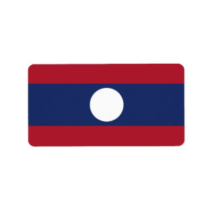 Laos flagga adressetikett