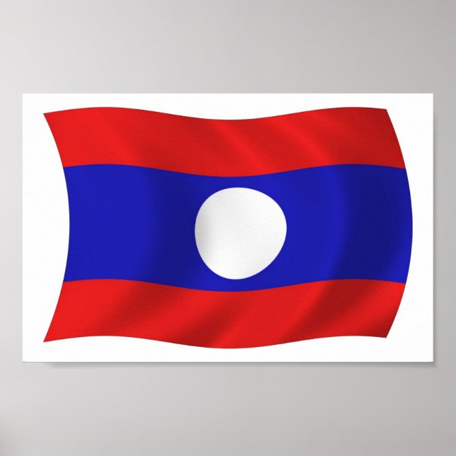 Laos Flagga Affisch Print (Framsidan)