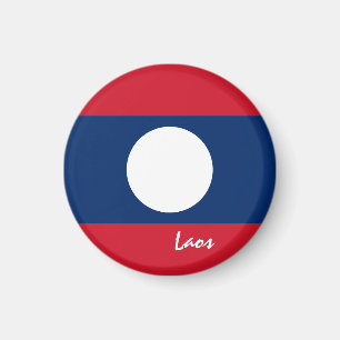 Laos flagga & Asia - RESA/sportfantast Magnet