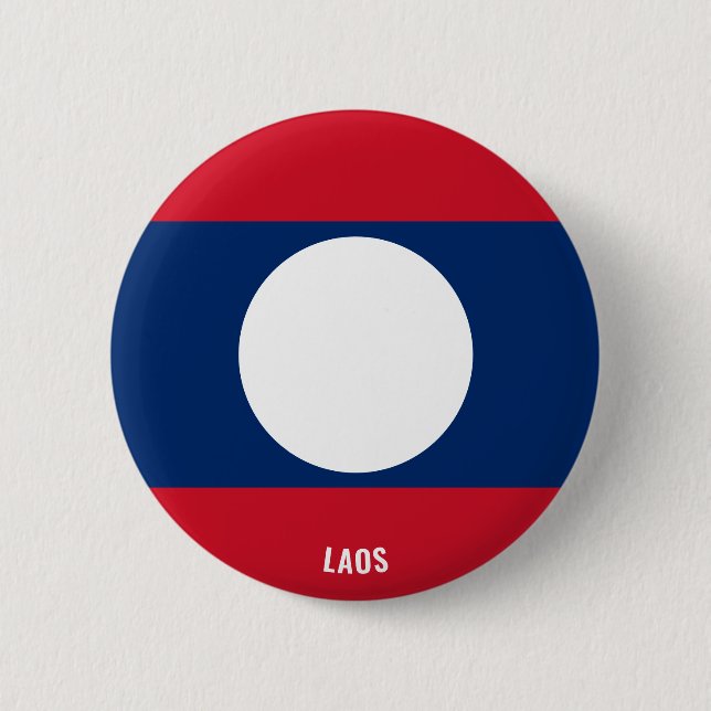 Laos Flagga Cute Patriotic Knapp (Framsida)