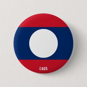 Laos Flagga Cute Patriotic Knapp