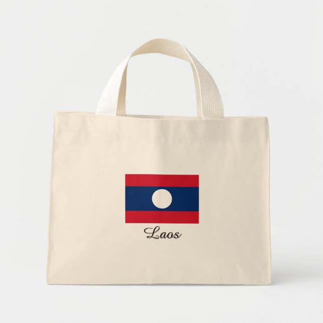 Laos Flagga Design Mini Tygkasse (Framsidan)