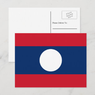 Laos flagga, Flagga av Laos Vykort