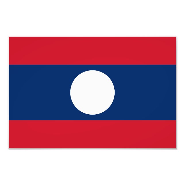Laos Flagga Fototryck (Framsidan)