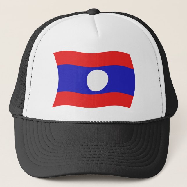 Laos Flagga Hatt Truckerkeps (Framsida)