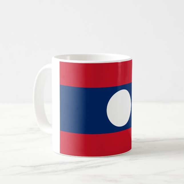 Laos Flagga Kaffemugg (Framsida vänster)