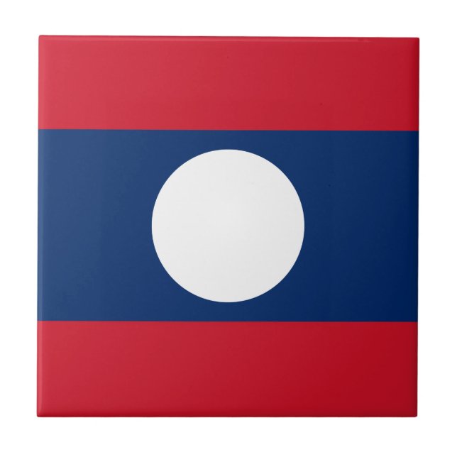 Laos Flagga Kakelplatta (Framsidan)