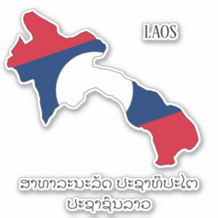 Laos Flagga Karta Patriotic Klistermärken