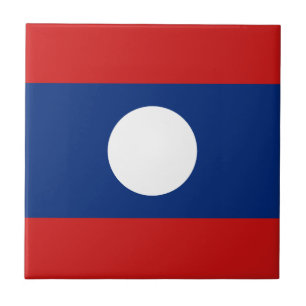 Laos Flagga Keramisk Platta Kakelplatta