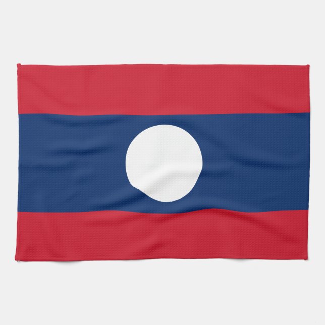 Laos Flagga Kökshandduk (Horisontell)