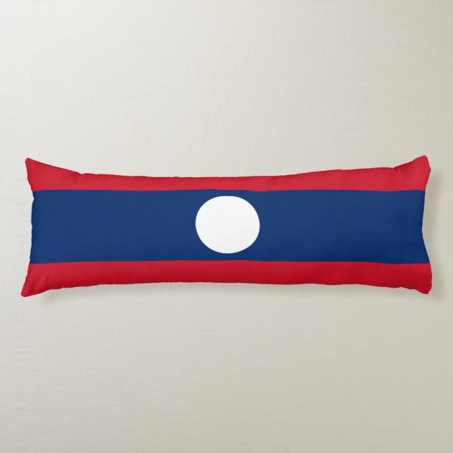 Laos Flagga Kroppskudde (Framsidan)