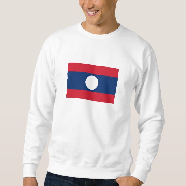 Laos Flagga Lång Ärmad Tröja (Framsida)