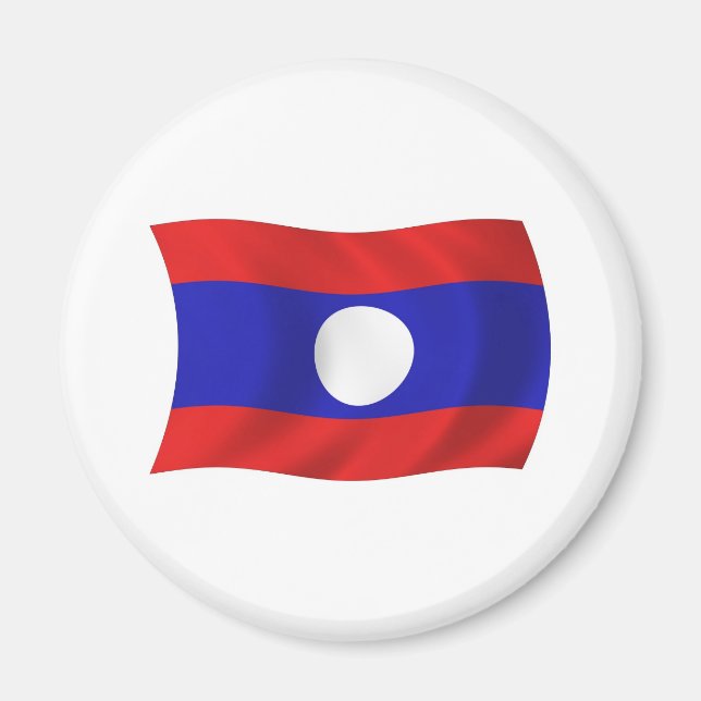 Laos Flagga Magnet (Framsidan)