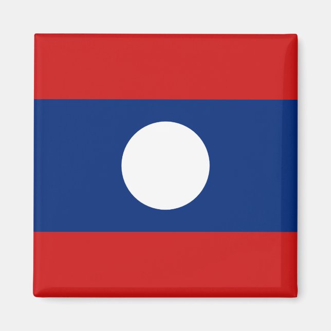 Laos Flagga Magnet (Framsidan)