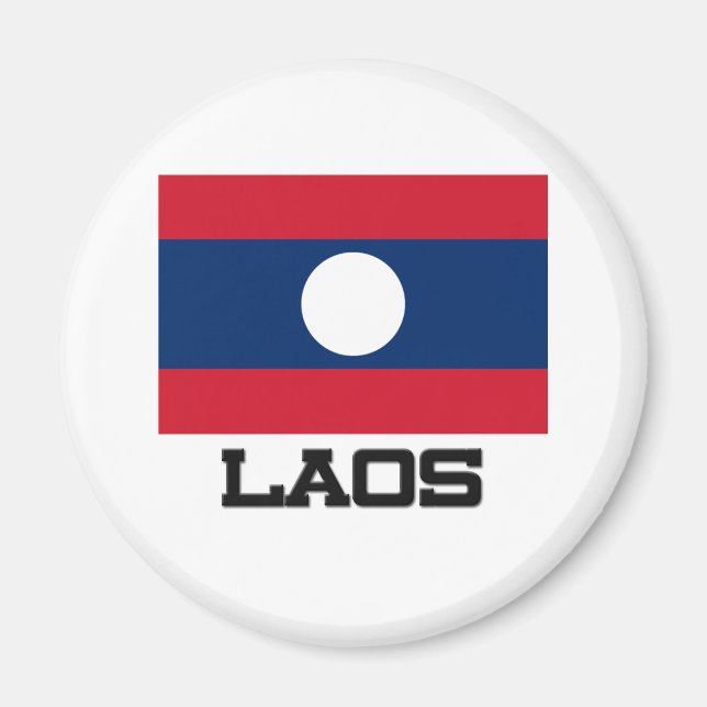 Laos Flagga Magnet (Framsidan)