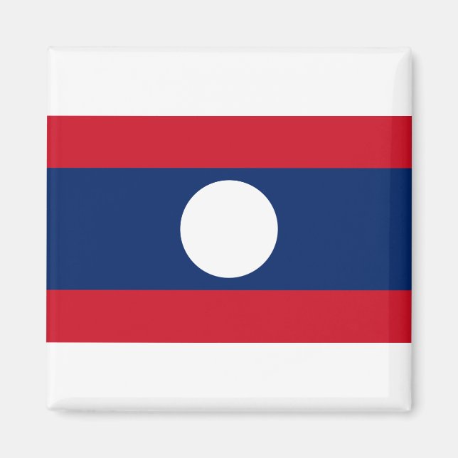 Laos Flagga Magnet (Framsidan)