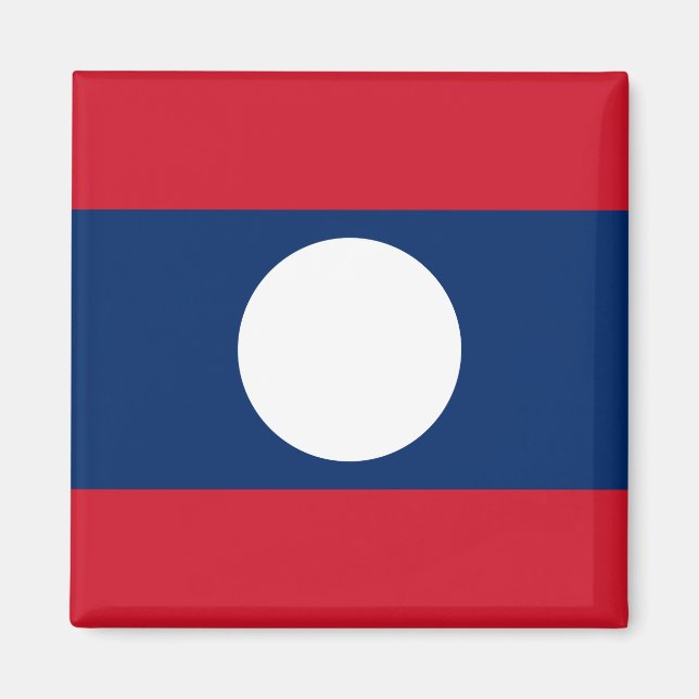 Laos Flagga Magnet (Framsidan)