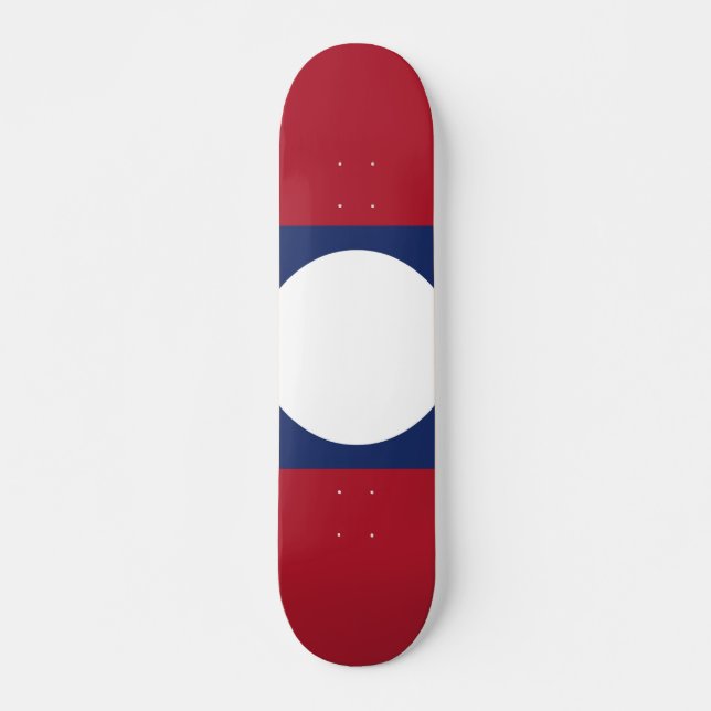 Laos flagga mini skateboard bräda 18,5 cm (Framsida)