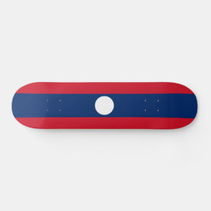 Laos flagga mini skateboard bräda 18,5 cm