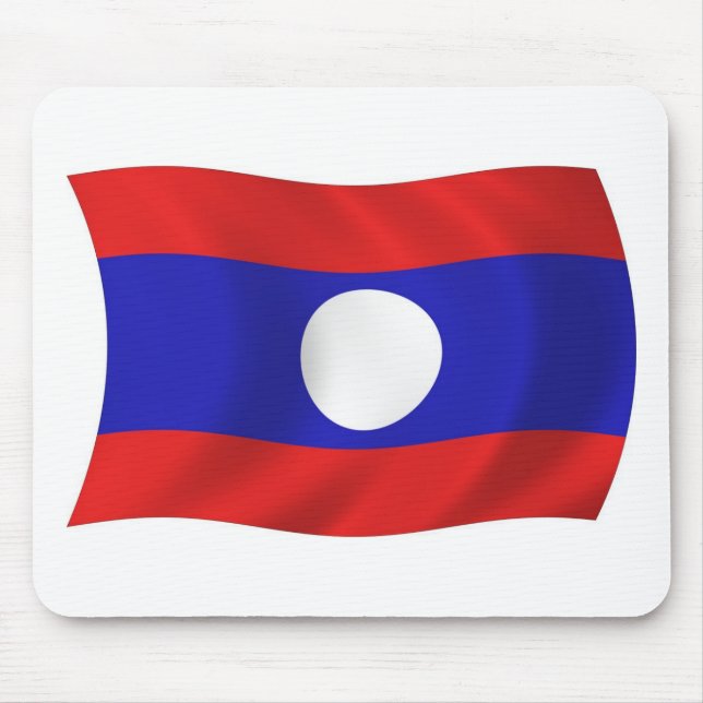 Laos Flagga Mousepad Musmatta (Framsidan)