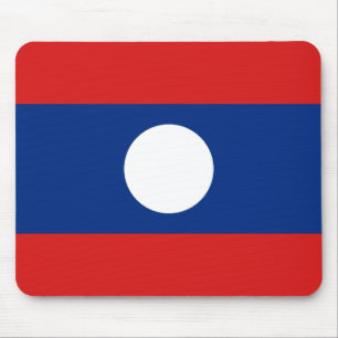 Laos Flagga Mousepad Musmatta