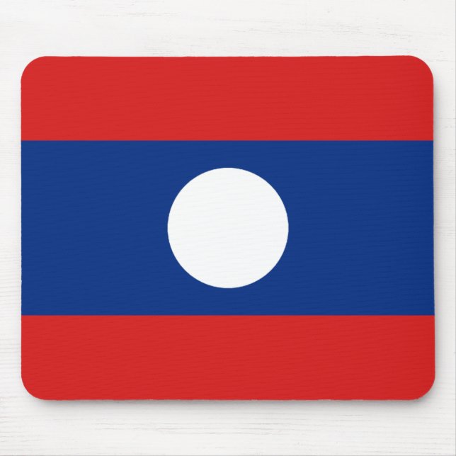 Laos Flagga Mousepad Musmatta (Framsidan)