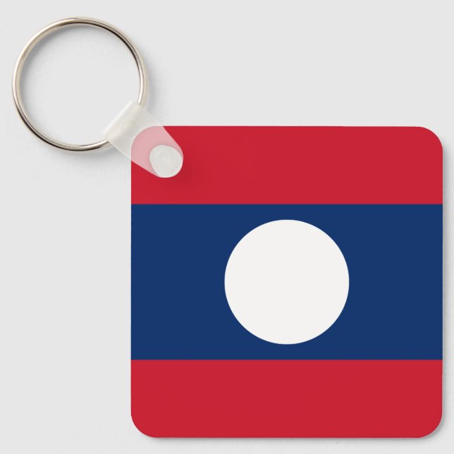 Laos Flagga Nyckelring (Framsida)