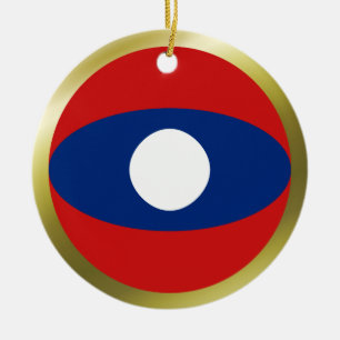 Laos Flagga Ornament
