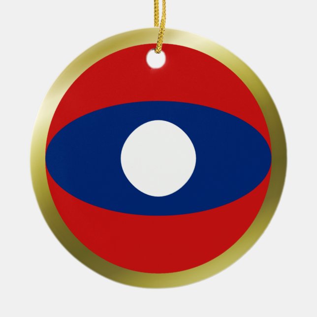 Laos Flagga Ornament (Framsidan)